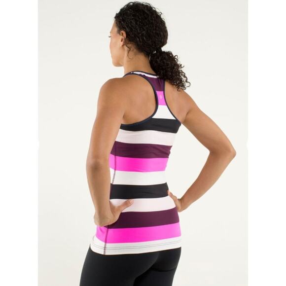 Lululemon Cool Racerback Pow Stripe Raspberry Glo Light / Inkwell - Picture 2 of 6